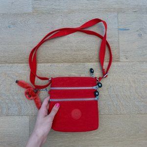 NWOT Kipling Compact Double Zip Crossbody Red